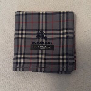 Burberry Gray and Red Plaid scarf/neckerchief